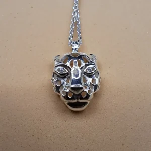 Collar Tigre de Plata con Zirconia Cúbica 925