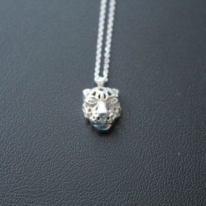 Collar Tigre de Plata con Zirconia Cúbica