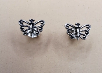 Aros de Mariposa de Plata 925
